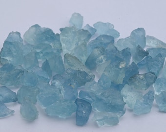 Gorgeous 4\u201d and 2.5\u201d long raw aquamarine chunks and 4 oz. top quality 7 oz