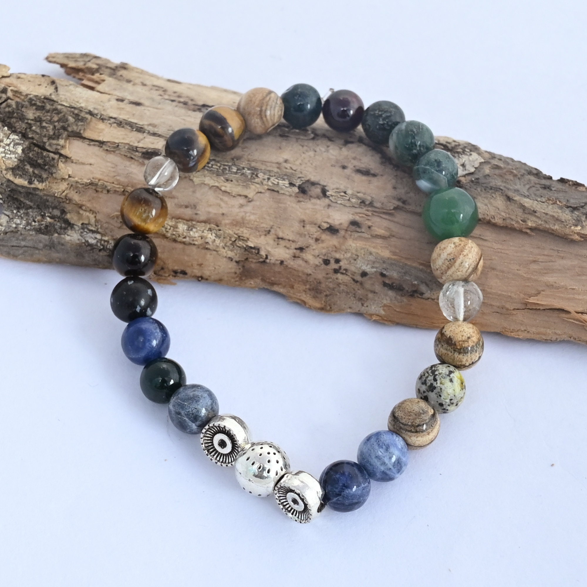 Nat rliches Dehnbares MIx Edelstein Armband Multicolor Etsy