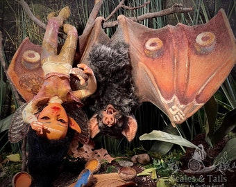 OOAK Mixed Media Sculpture Titled "Sabine & Flit"