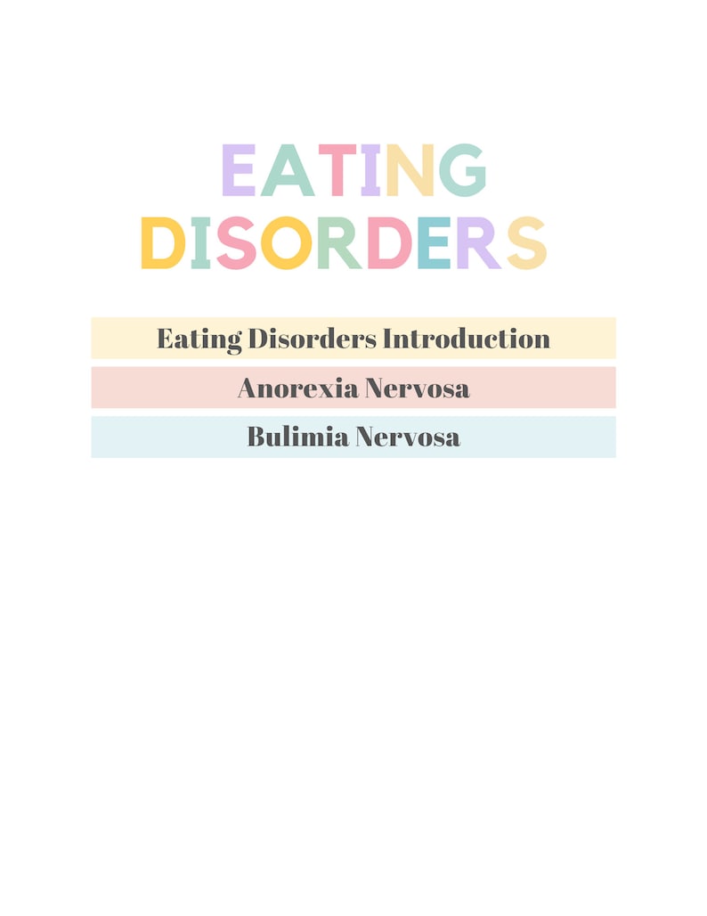 Eating Disorders, Mental Health Study Notes, DIGITAL DOWNLOAD ...