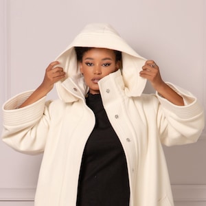 UPGRADE Custom HOOD Option for your AtelierAstraea Coat, Coat Hood, Detachable Hood, Hood with Buttons, Winter Hooded Coat, Long Coat Hood