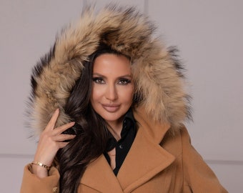 UPGRADE Genuine Fur Hood for Your AtelierAstraea Coat - Real Fox Fur Hood, Made to Order Hood, Designer Coat Hoodie