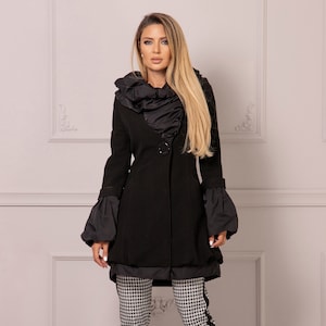 Ruffle winter coat hotsell