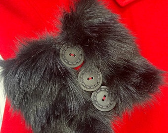 AtelierAstraea UPGRADE - Matching Faux Fur Cuffs Elements for Coat, Vegan Trim Cuffs, Jacket, Overcoat