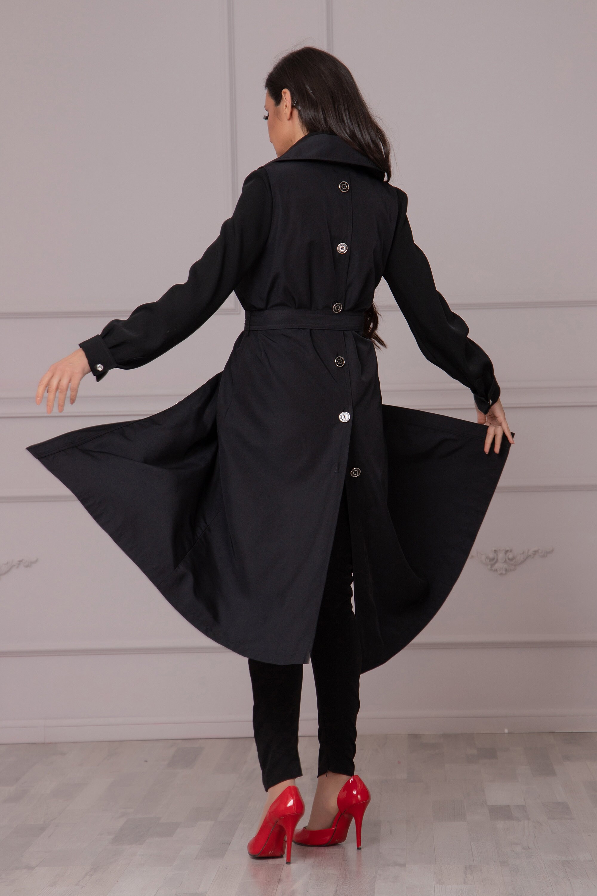 Buy Belted Trench Coat With Capelet, 3 in 1 Outfit: Classy Buy Belted Trench Coat With Capelet, 3 in 1 Outfit: Classy