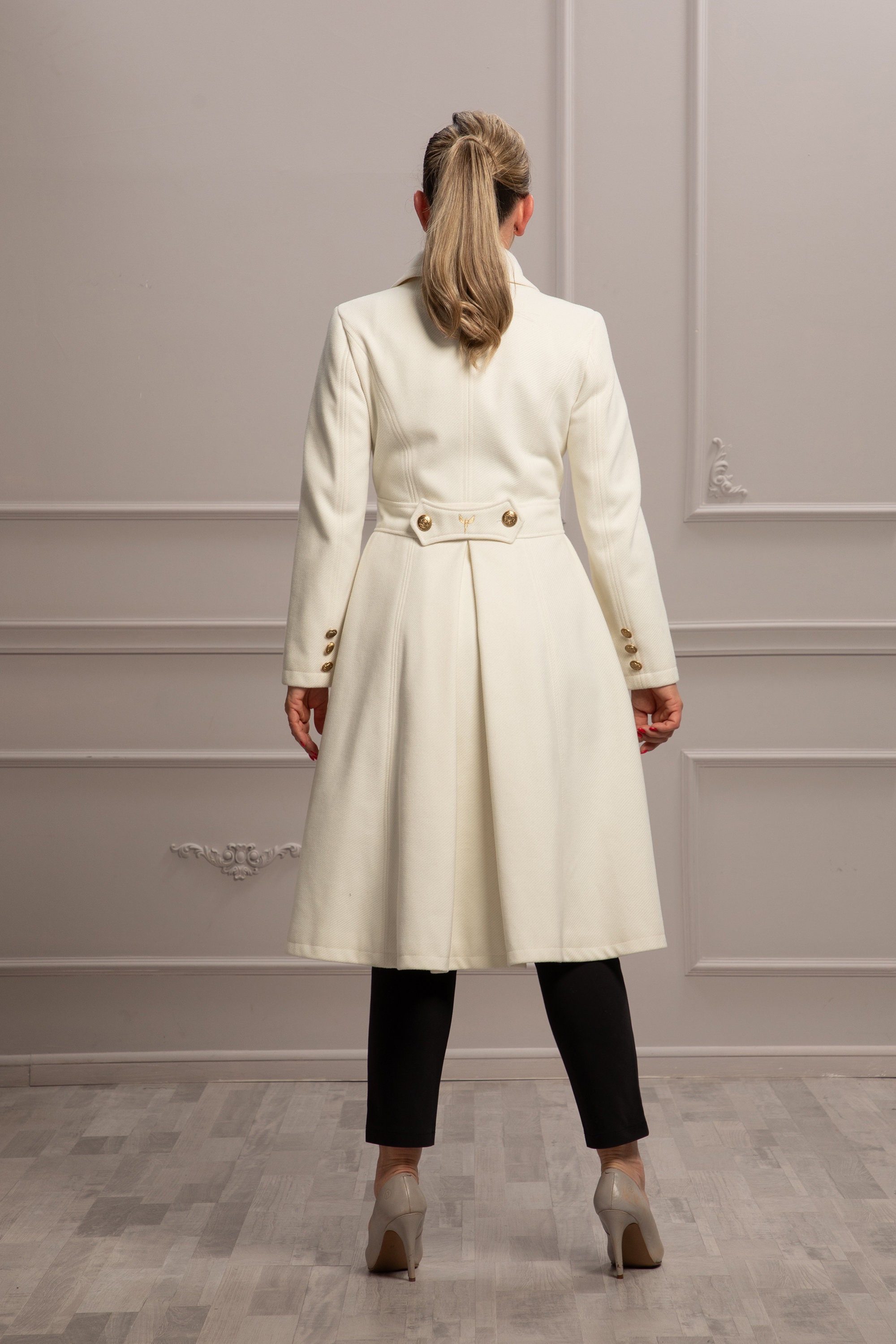 Wool Coats Double Breasted Coat With Maxi White Coat Wool Cashmere