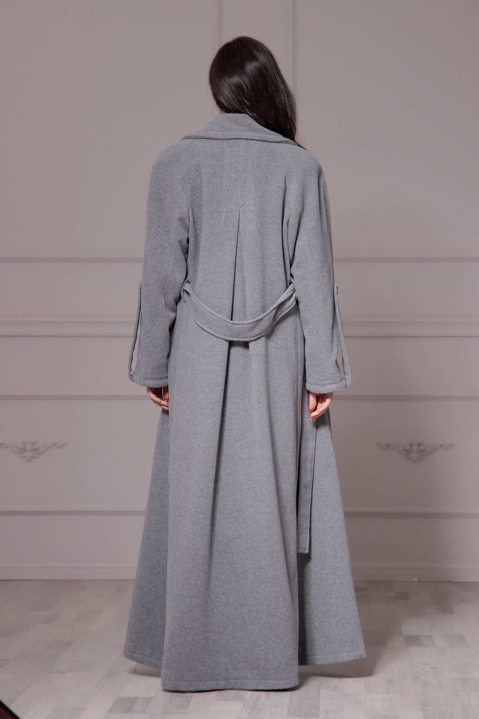 Custom Wool Coat Belt, Trench Coat Belt, Black Wrap Belt for Coat