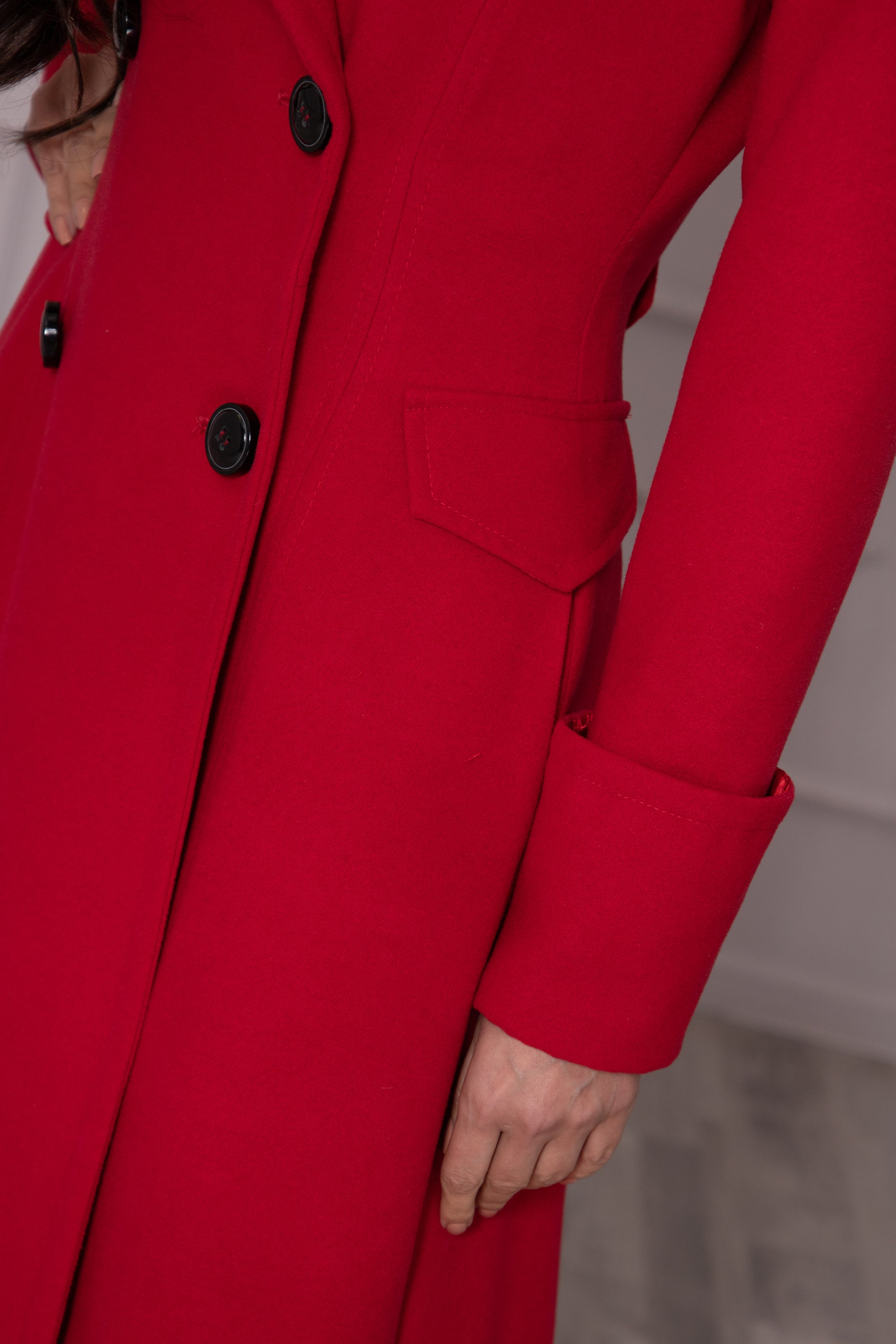Cashmere Coat in Red Extravagant Coat Full Length Coat Plus - Etsy
