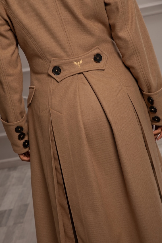 Beige Wool Maxi Princess Coat - Buttoned Winter Coat with Pockets - Fall Fashion Womens Clothing in Plus Size | US PREPAID TARIFFS