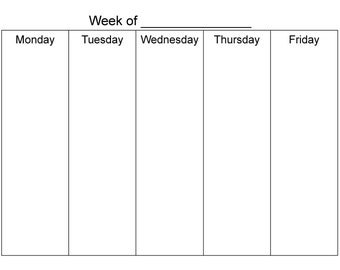M-F Blank Weekly Printable Calendar - Etsy Singapore