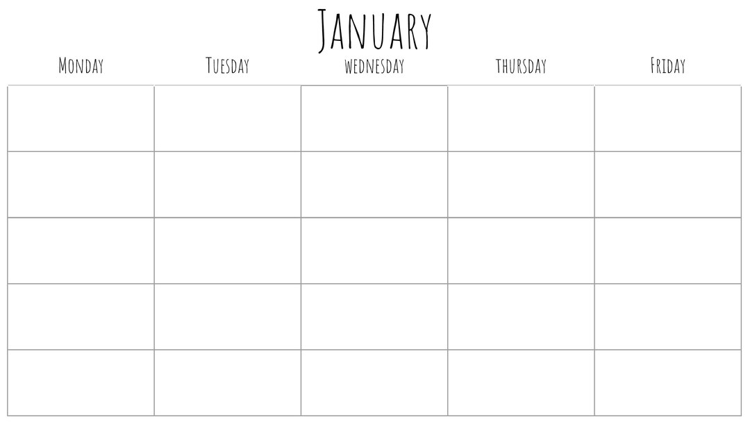 monday-start-5-day-blank-weekly-calendar-printable-etsy
