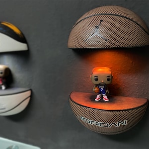 LED Shelf Basketball Jordan, NBA, Shoe Rack, Lakers, LeBron, Michael Jordan, Floating Shelf, Men's Gift, Man Cave, Unique