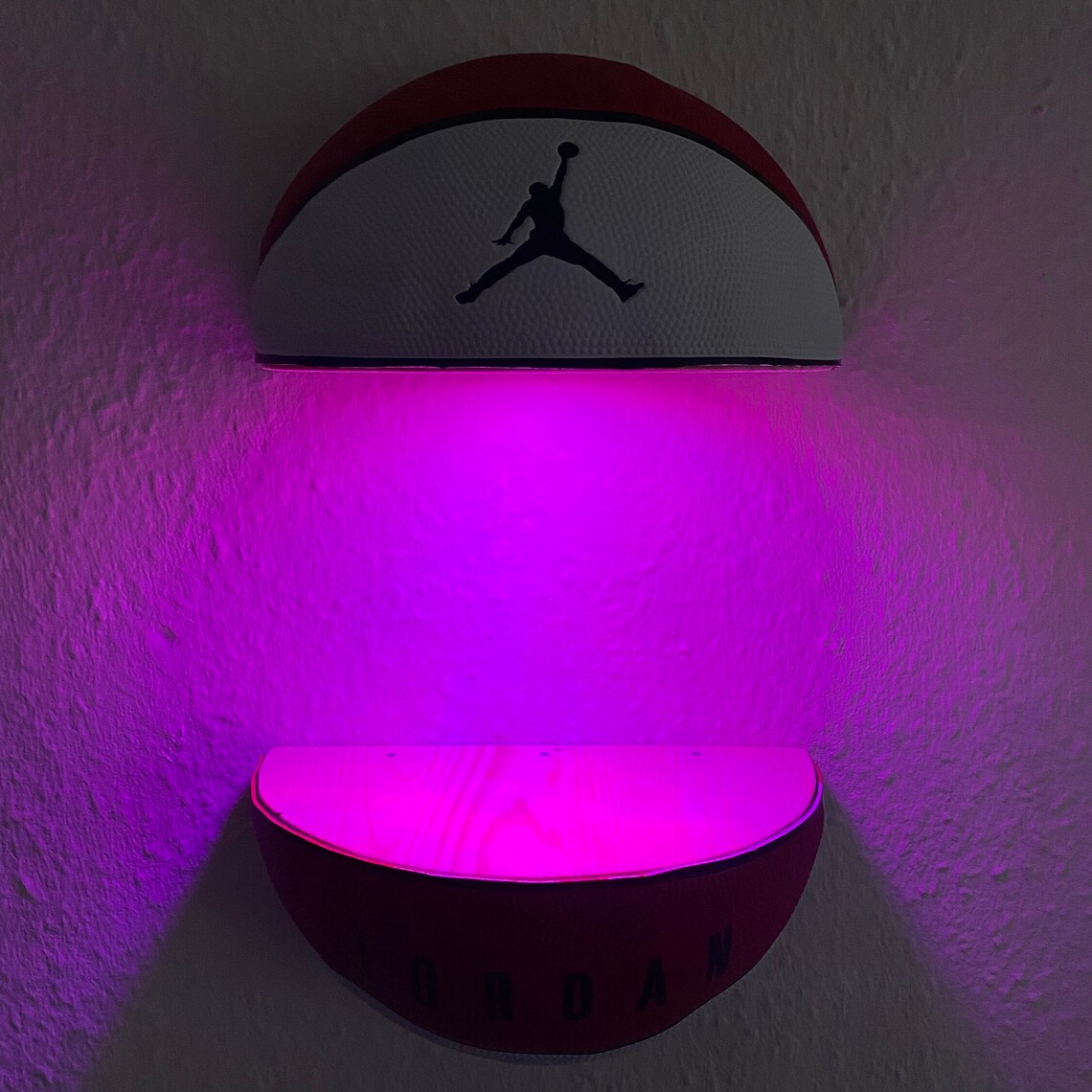 Illuminated Basketball Shelf Jordan Nba Shoe Rack LED Etsy