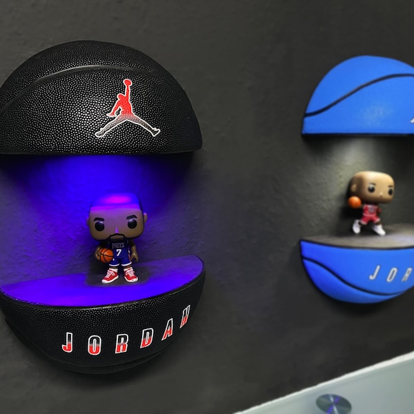 Etagère LED basket Jordan, NBA, étagère à chaussures, Bulls, Lakers, LeBron James, sneaker, flottant, cadeau homme, idée cadeau, lumineux