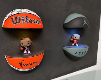 LED shelf basketball WNBA, shoe rack, LeBron James, illuminated, sneaker display, Wilson, Jordan, gift idea, decoration, Brittney Griner, Women