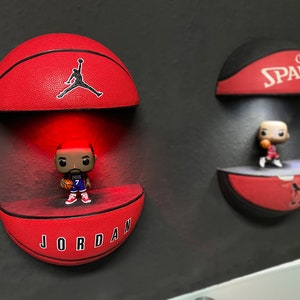 LED Shelf Basketball Jordan, NBA, Shoe Rack, Lakers, LeBron, Michael Jordan, Floating Shelf, Red, Men's Gift, Man Cave, Unique