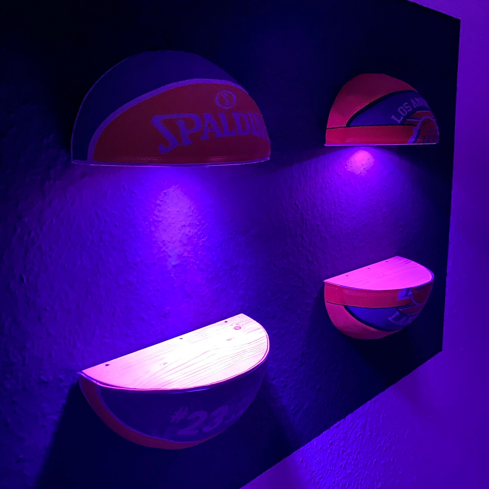Illuminated Basketball Shelf Jordan NBA Shoe Shelf LED Etsy