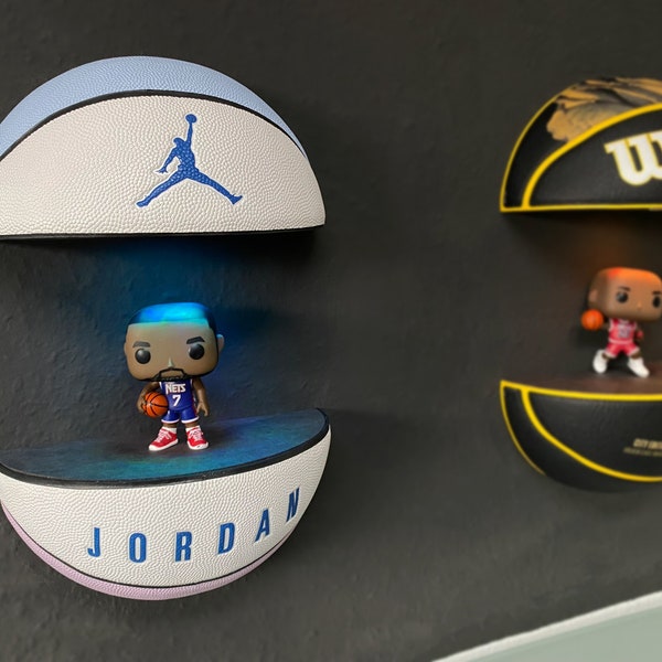 LED Shelf Basketball Jordan, NBA, Shoe Rack, Lakers, LeBron, Michael Jordan, Floating Shelf, Red, Men's Gift, Man Cave, Unique