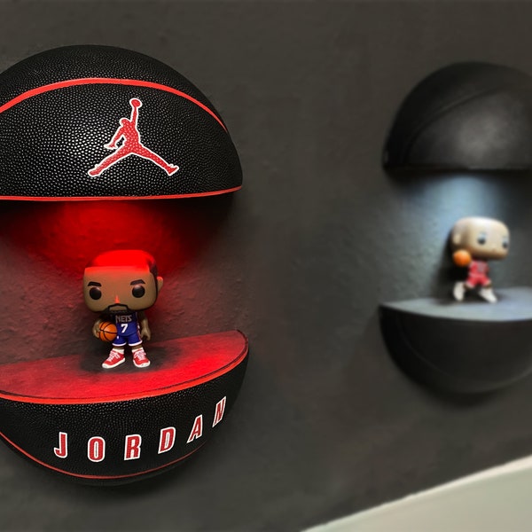 LED Shelf Basketball Jordan, NBA, Shoe Rack, Lakers, Celtics, Bulls, LeBron James, Floating, Sneaker, Illuminated, Unique, Gift