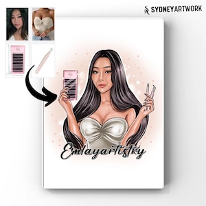 Lash Artist Logo, Beauty Saloon Logo, Lash Designer Logo, Lash Maker Logo, Cartoon Avatar Logo, Custom Caricature Logo,Digital Portrait Logo