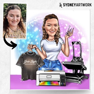 Cartoon Portrait Logo Design, Business Logo Design, Crafter Logo, Cricut Craft Maker Logo,Hand Crafter Logo,T-shirts Designer,Cartoon avatar