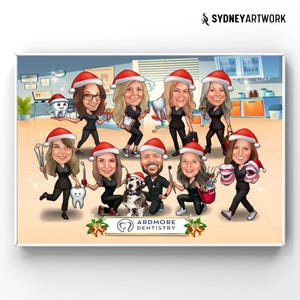 Personalisierte Weihnachten Medizinisch / Arzt / Krankenschwester Cartoon Porträt, Arzt Ruhestandsgeschenk, Custom Company Weihnachtskarikatur Geschenk