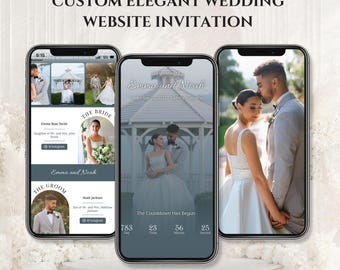 Customised Old Money Wedding Website Invitation | Digital Wedding Invite with RSVP, Countdown & Music | No Editing Needed