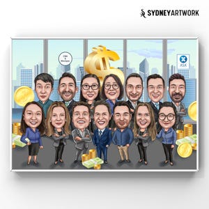 Custom Caricature Portrait from Photo, Funny Personalized Drawing, Digital Gift for Accountant Financial Advisors Colleague Boss or Manager