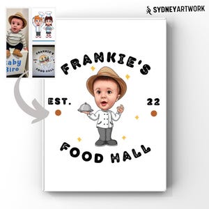 Custom Portrait Logo, Chef Logo Design, Restaurant Logo, Cake Shop, Baker Logo, Instagram Logo, Professional Business Logo, Cartoon Avatar