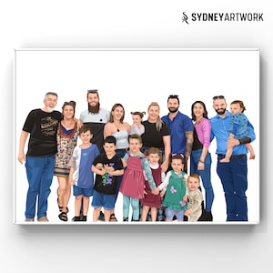 Custom Family Illustration, Cartoon Portrait, Gift For Family, Digital Portrait Print, Custom Portrait, Personalized Gift,Gift For Christmas