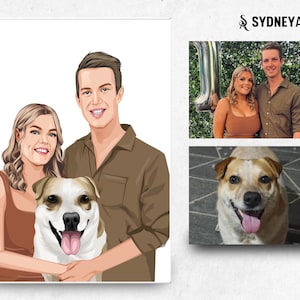 Custom Pet Portrait, Personalized Digital Dog Portraits Cat Portraits illustration, Cartoon Pets, Pet memorial Illustration, Pet loss gifts