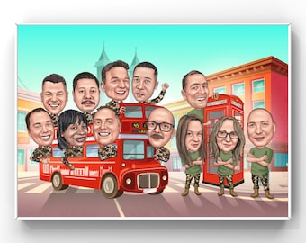 Caricatura militare personalizzata da foto, fumetto di soldato personalizzato, regalo di pensionamento militare per lui