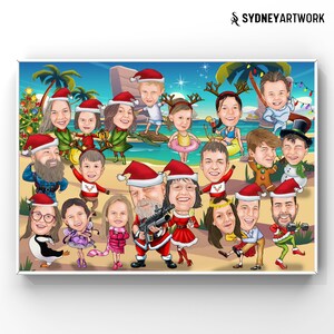 Cartão de Natal Digital, Caricatura de Natal de Família Personalizada, Presentes de Natal, Presente de Retrato de Família Personalizado com Foto, Cartões de Natal