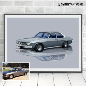 Freund Weihnachtsgeschenk, individuelles Auto digitale Zeichnung, digitale Autodrucke, klassische Autodrucke, Karikaturauto, Auto Illustration, Auto Geschenk für ihn