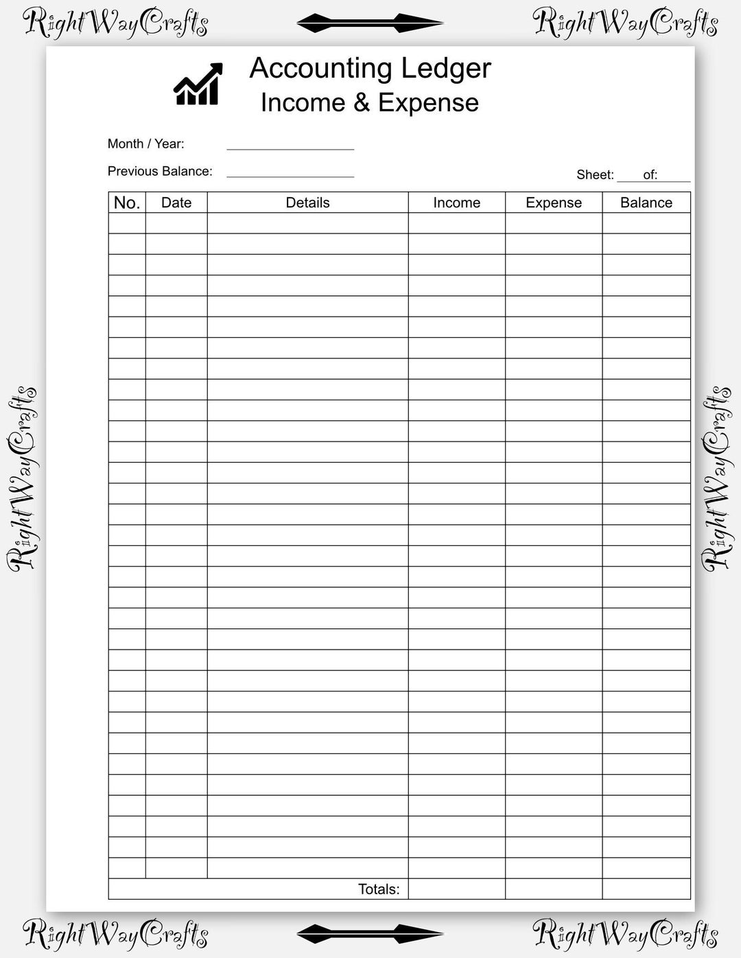 Remarkable 1 &amp; 2 Template Income and Expense Ledger digital Download - Etsy