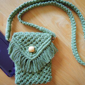 Macramé Cross Body Bag, Cell Phone Wallet, Purse, Gift for her, credit card case, business cards
