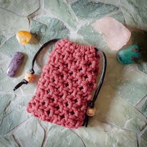 Macramé Pouch, Wallet, Purse, Coins, Cash, Credit Cards, Crystals