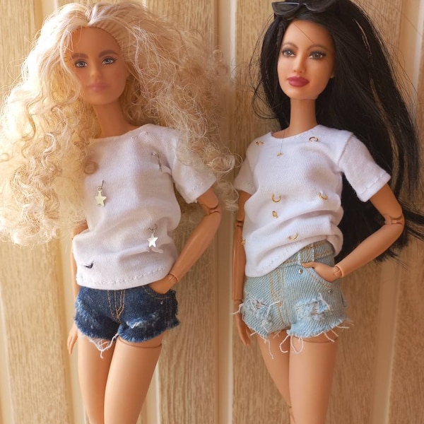 2 pieces shirts for 1/6 30 cm 12 inch dolls By miniminici