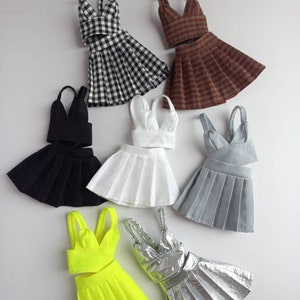 20+ new colors pleated skirt and bustier top set for 1/6 dolls  by miniminici