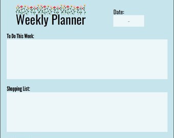 Weekly Planner/ To Do List