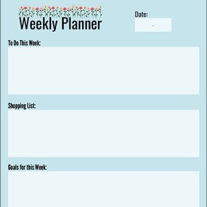 Weekly Planner/ To Do List