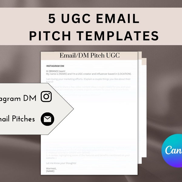Amazing UGC brand Email Pitch Templates, Influencer Pitch, UGC Script, influencer brand partnership, email pitch, instagram pitch
