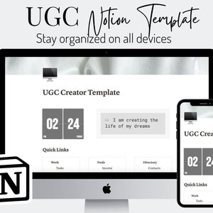 UGC Tracker Notion | Creator Notion Template | Notion Editable Template | Influencer Notion Template | UGC Content Planner