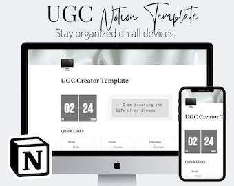 UGC-notiesjabloon | Notie bewerkbare sjabloon | Door gebruiker gegenereerde inhoudplanner | UGC-tracker | Contentplanner | UGC-planner