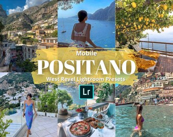 6 Positano Sommer Influencer Presets für Lightroom Mobile, Lifestyle Blogger, Reisefilter, Blogger-Presets, subtil und hell, einfache Bearbeitung