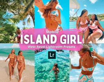 5 Island Girl Lightroom Presets, Tropical Filter, Hawaii, Influencer Summer Presets, Instagram Filter for Bloggers, Beach Travel Presets