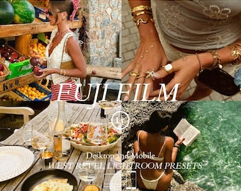 7 Fuji Film Aesthetic Lightroom Filters,Fuji Film, Warm, Golden, Analog, Outdoor, Indoor, Blogger Presets Instagram Influencer Filters