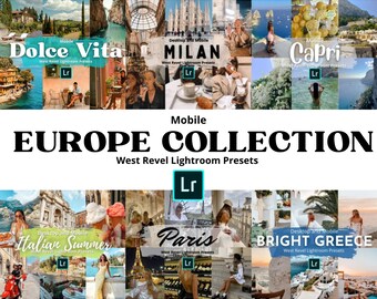 Europäische Preset-Sammlung, 28 Lightroom Mobile Presets, Influencer Sommer Presets, Instagram Filter für Blogger, Italien, Paris, Griechenland