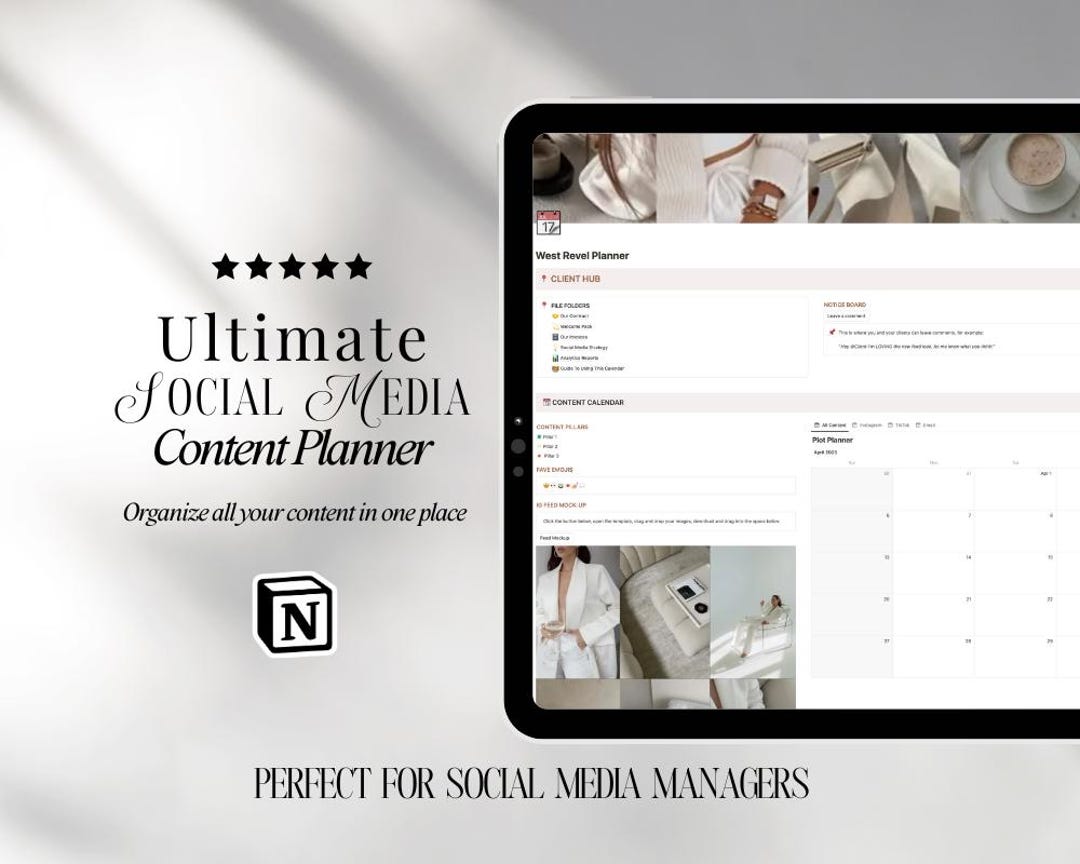 Notion Social Media Planner | Ultimate Content Creator System |digital ...