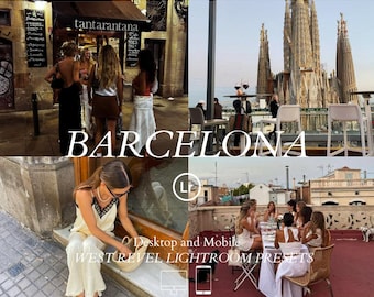 Barcelona Lightroom Presets, 7 Mobile & Desktop Summer Filters, Warm Mediterranean Aesthetic